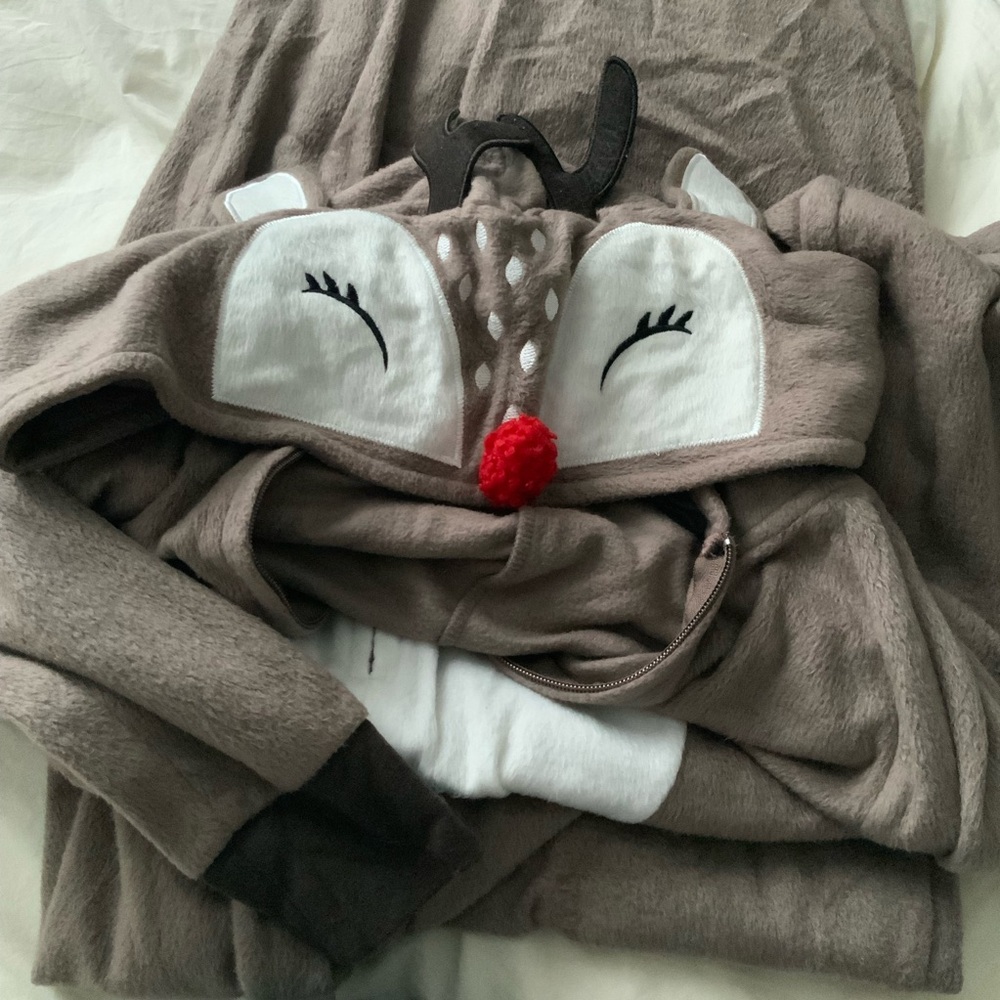Christmas reindeer onesie pajama, womens small